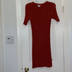 Dark Red-Orange T-Shirt Dress